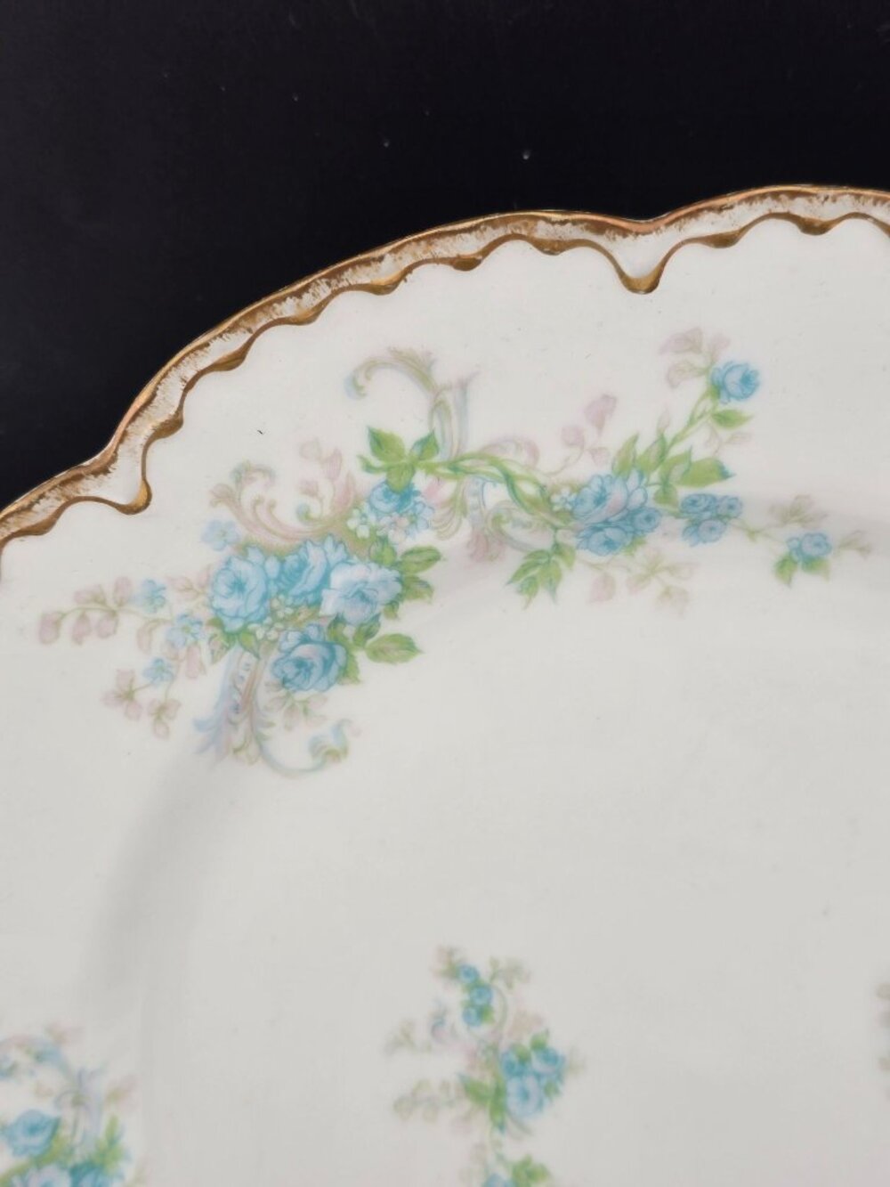 Haviland Limoges France Blue Floral Porcelain Plates With Gold Trim - Set Of 2 - Picture 2 of 16